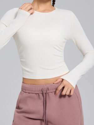 Stretch Round Neck Knit Top