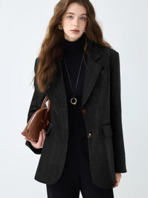 Vintage Solid Color Blazer