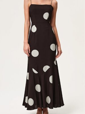 Polka Dot Cami Maxi Dress with Soft Movement