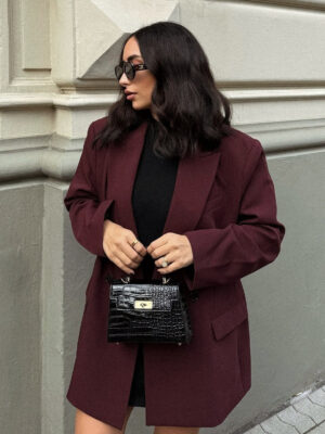Oversized Wide Lapel Structured Blazer
