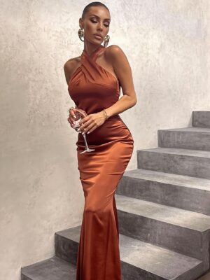 Fitted Backless Sleeveless Maxi Dress