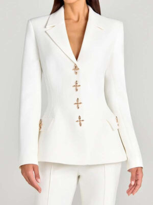 Metal Button Long Sleeve Blazer