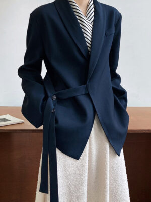 Fashionable Draped Apple Collar Blazer