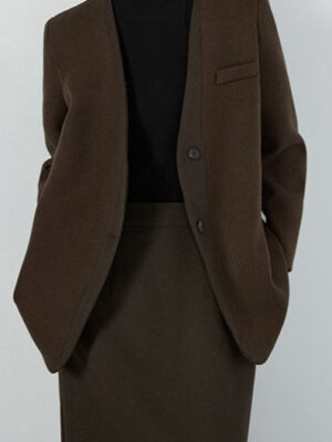 V Neck Single Breasted Blazer