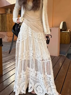 High-Waist A-Line Drape Skirt with Soft Drape