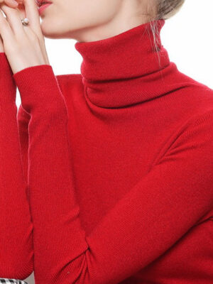 Stacked Neck Lightweight Wool Knit Top