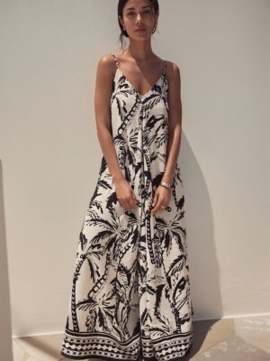 Coconut Printed Loose Boho Dress